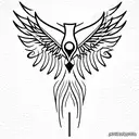 phénix with metatron tattoo design idea