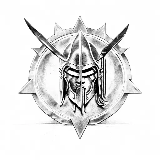 Sketch Spartan Tattoo Idea - BlackInk AI