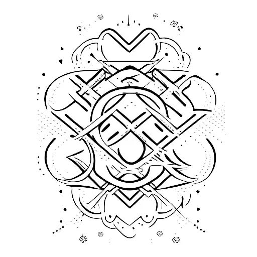 amor fait wriiten in flames  tattoo design idea