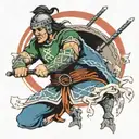 Celtic warrior with gaelic for brave and true tattoo design idea