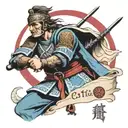 Celtic warrior with gaelic for brave and true tattoo design idea