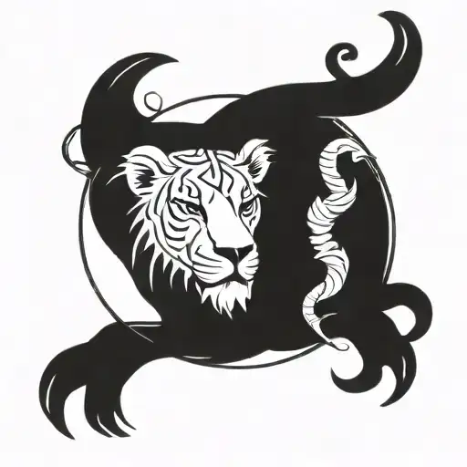 gemini leo zodiac sign tattoo design idea
