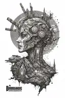 borderlands in dark fantasy scene tattoo design idea