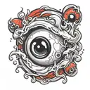 melting 8 ball in eye sockets tattoo design idea