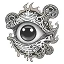 melting 8 ball in eye sockets tattoo design idea