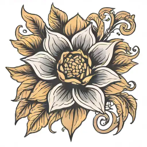 november birth flower tattoo design idea