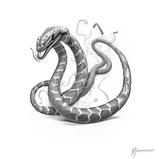 cobra on biceps tattoo design idea