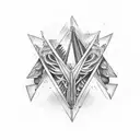 Triangle-shaped rib cage with anatomical details tattoo design idea