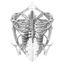 Triangle-shaped rib cage with anatomical details tattoo design idea