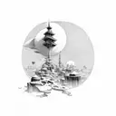 2000 with a sunrise tattoo design idea