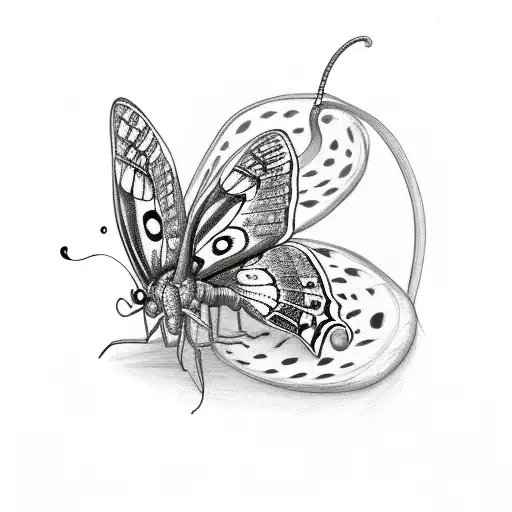 butterfly with semicolon snake  tattoo design idea