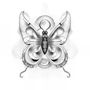 butterfly semicolon snake  tattoo design idea