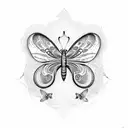 butterfly semicolon snake  tattoo design idea