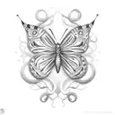 butterfly semicolon snake  tattoo design idea