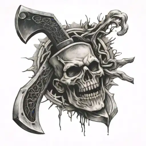 axe and anarchy tattoo design idea