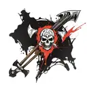 anarchy symbol and axe tattoo design idea