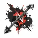 anarchy symbol and axe tattoo design idea