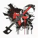 anarchy symbol and axe tattoo design idea