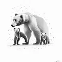 mamma bear with cub tattoo design idea