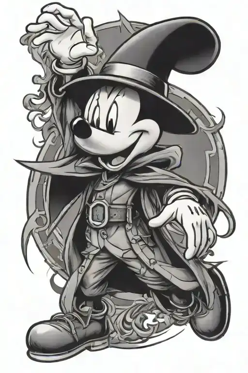 Mickey Mouse sorcerer's apprentice tattoo design idea