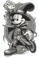 Mickey Mouse sorcerer's apprentice tattoo design idea