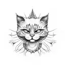 Sun and cat's tooth tattoo design idea