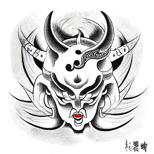 devil with dildo in right hand tattoo design idea