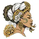 afrocentric queen tattoo design idea