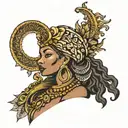 afrocentric queen tattoo design idea