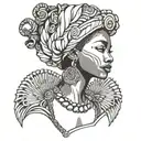 afrocentric queen tattoo design idea