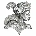 afrocentric queen tattoo design idea