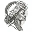 afrocentric queen tattoo design idea