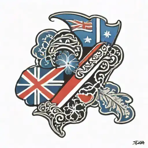 Hawaiian flag tattoo design idea