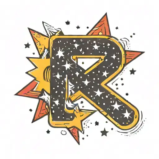 sideways number 8 surrounded by black stars tattoo design idea