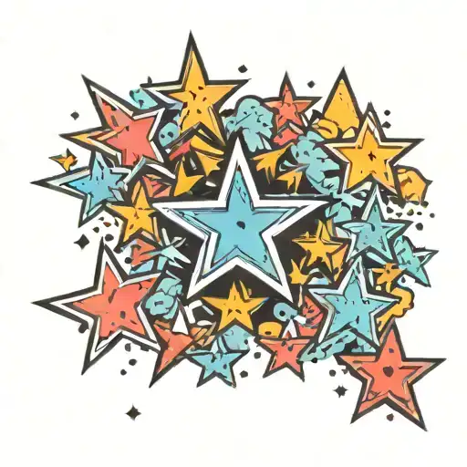 stars scattered tattoo design idea