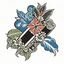 Hawaiian flag tattoo design idea