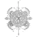 Microscopic organisms playing instruments in space tattoo design idea