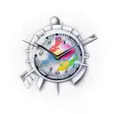 melting clocks tattoo design idea