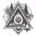 camp fire tattoo design idea