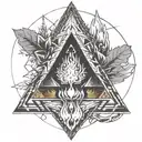 camp fire tattoo design idea