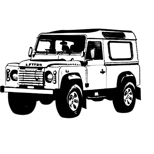 Land Rover defender from behind one line  tattoo design idea