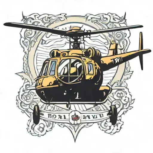 royal navy helicopter flying tattoo design idea