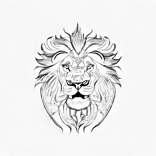 a chinese lion head tattoo design idea