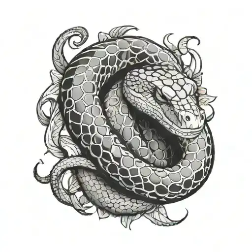 Adder snake tattoo design idea