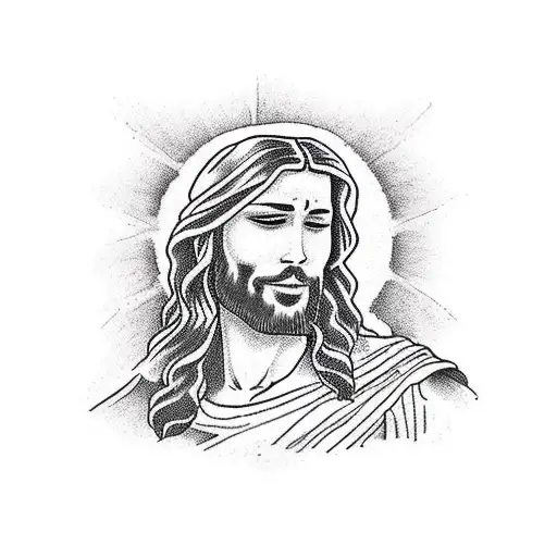 An intricate design of Jesus carrying the cross tattoo design idea