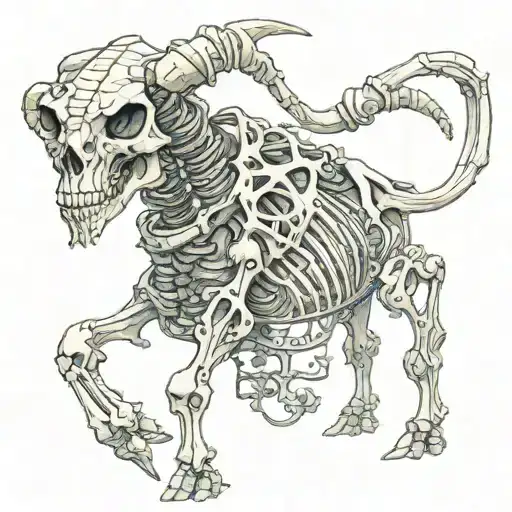 minotaur skeleton tattoo design idea
