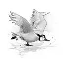 ducks flying tattoo design idea