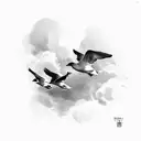 ducks flying tattoo design idea