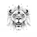 Lion and skull tattoo design idea