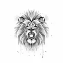 Lion and skull tattoo design idea